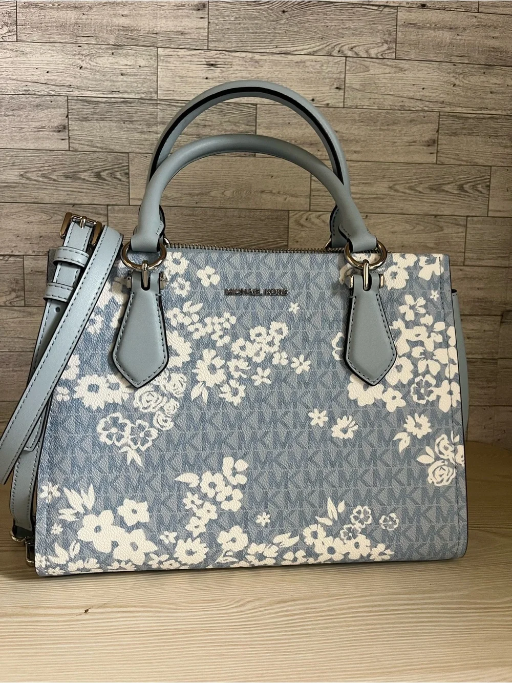 Michael Kors Pale Ocean Medium Marilyn Satchel